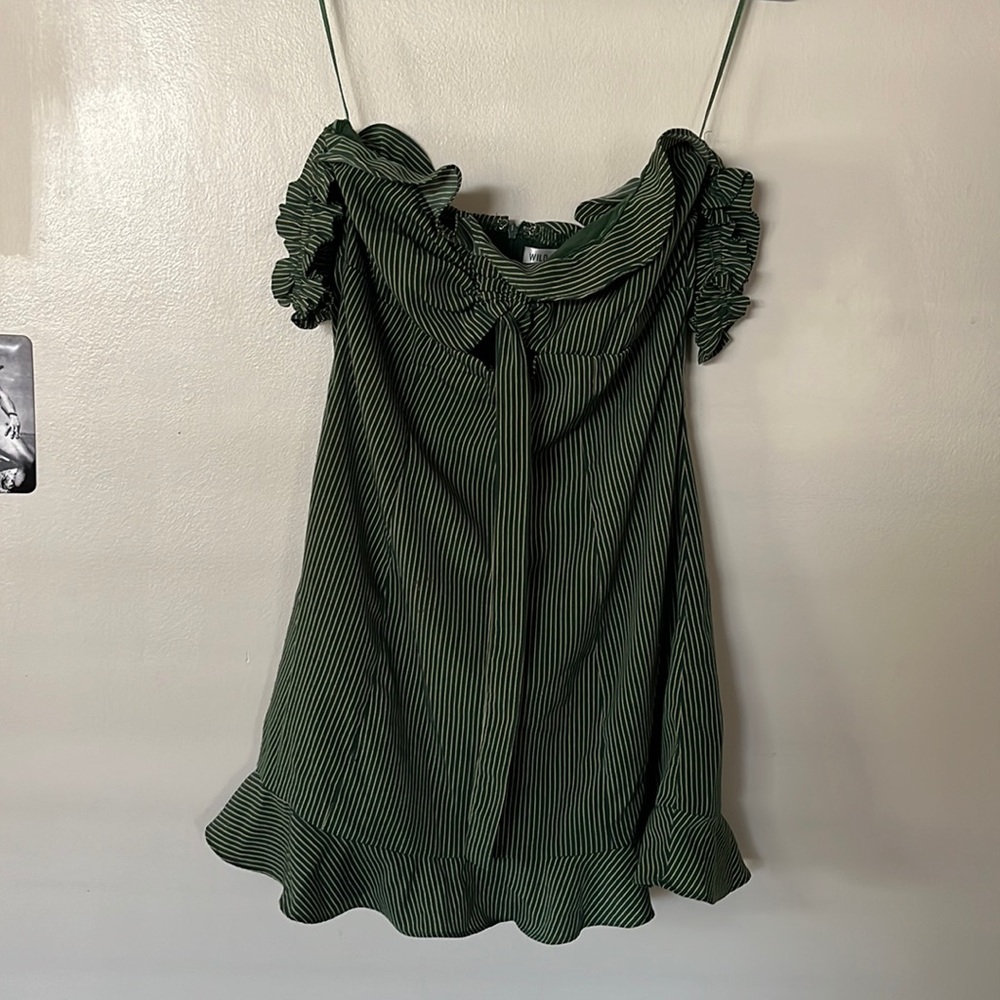 Wild honey green off the shoulder dress size small